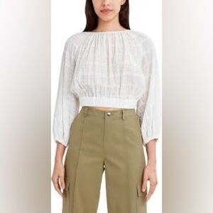 BCBGeneration Ivory Textured Blouse